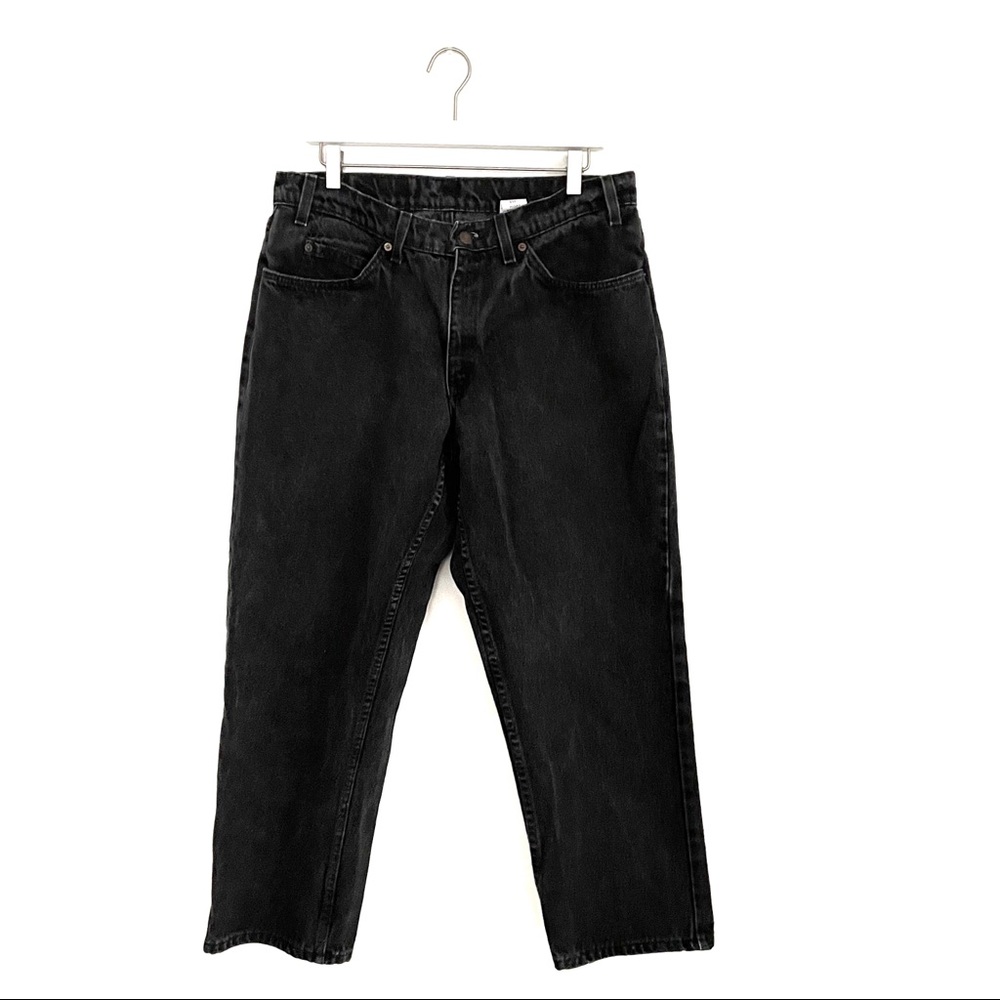 Vintage Levi’s 550 Jeans 36x28 Husky Black Relaxed Fit Straight Leg Orange Tab